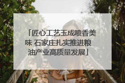 匠心工艺玉成喷香美味 石家庄扎实推进粮油产业高质量发展