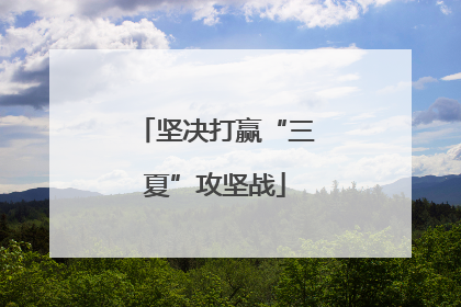 坚决打赢“三夏”攻坚战