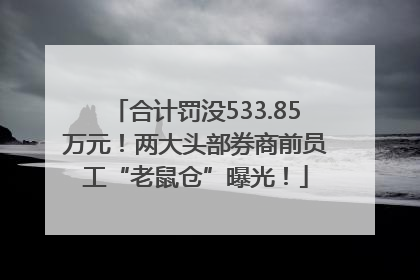 合计罚没533.85万元！两大头部券商前员工“老鼠仓”曝光！
