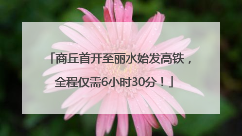 商丘首开至丽水始发高铁，全程仅需6小时30分！