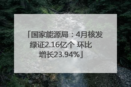 国家能源局：4月核发绿证2.16亿个 环比增长23.94%