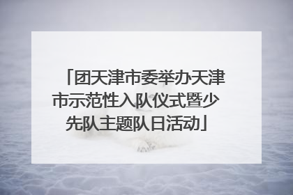 团天津市委举办天津市示范性入队仪式暨少先队主题队日活动