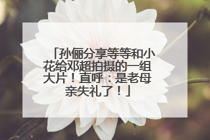孙俪分享等等和小花给邓超拍摄的一组大片！直呼：是老母亲失礼了！