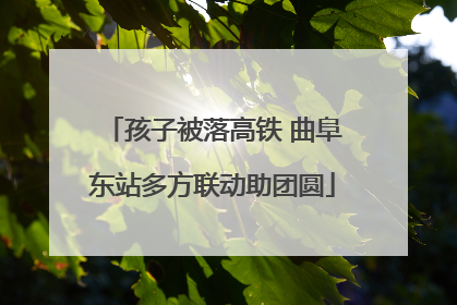 孩子被落高铁 曲阜东站多方联动助团圆