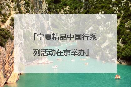 宁夏精品中国行系列活动在京举办