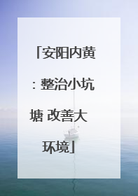 安阳内黄：整治小坑塘 改善大环境