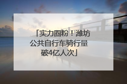 实力圈粉！潍坊公共自行车骑行量破4亿人次
