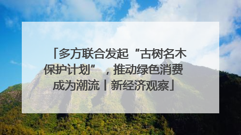 多方联合发起“古树名木保护计划”，推动绿色消费成为潮流丨新经济观察