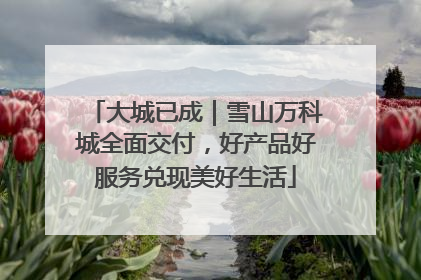 大城已成｜雪山万科城全面交付，好产品好服务兑现美好生活