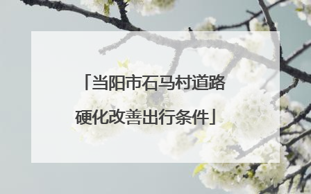 当阳市石马村道路硬化改善出行条件
