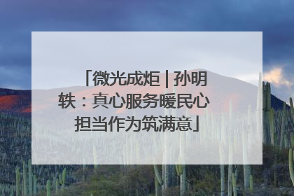 微光成炬 | 孙明轶：真心服务暖民心 担当作为筑满意