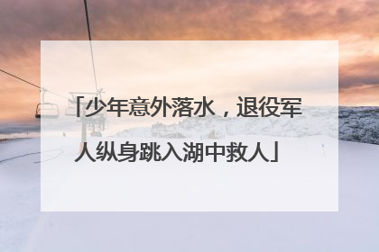 少年意外落水，退役军人纵身跳入湖中救人
