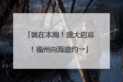 就在本周！盛大启幕！福州向海邀约→