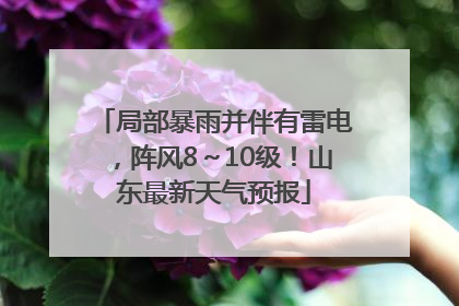 局部暴雨并伴有雷电，阵风8～10级！山东最新天气预报