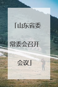 山东省委常委会召开会议