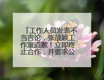 工作人员发表不当言论，张靓颖工作室道歉！立即终止合作，并要求公司严肃处理