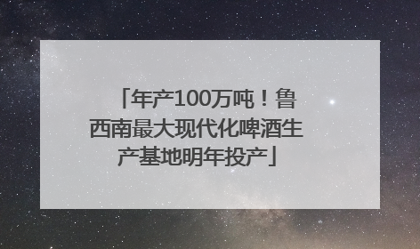 年产100万吨！鲁西南最大现代化啤酒生产基地明年投产