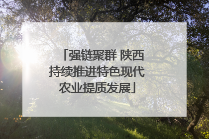 强链聚群 陕西持续推进特色现代农业提质发展