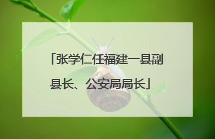 张学仁任福建一县副县长、公安局局长