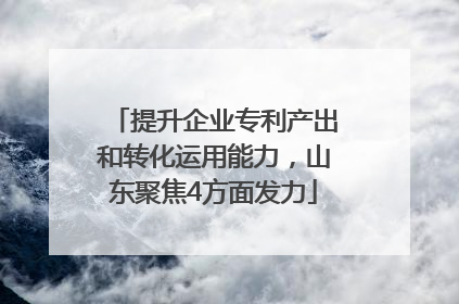 提升企业专利产出和转化运用能力，山东聚焦4方面发力