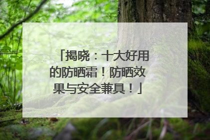 揭晓：十大好用的防晒霜！防晒效果与安全兼具！