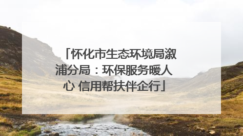 怀化市生态环境局溆浦分局：环保服务暖人心 信用帮扶伴企行