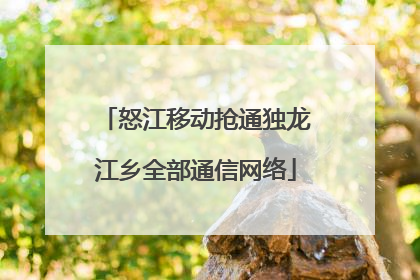 怒江移动抢通独龙江乡全部通信网络