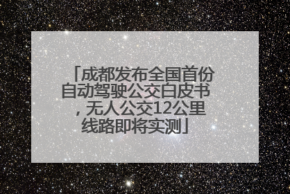成都发布全国首份自动驾驶公交白皮书，无人公交12公里线路即将实测