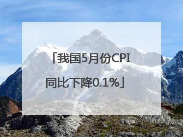 我国5月份CPI同比下降0.1%