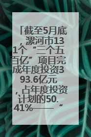 截至5月底，漯河市131个“三个五百亿”项目完成年度投资393.6亿元，占年度投资计划的50.41%——“三个五百亿”项目带动产业提质升级