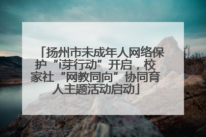 扬州市未成年人网络保护“i芽行动”开启，校家社“网教同向”协同育人主题活动启动