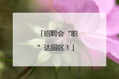 招聘会“职”达园区！