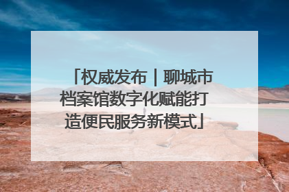 权威发布｜聊城市档案馆数字化赋能打造便民服务新模式