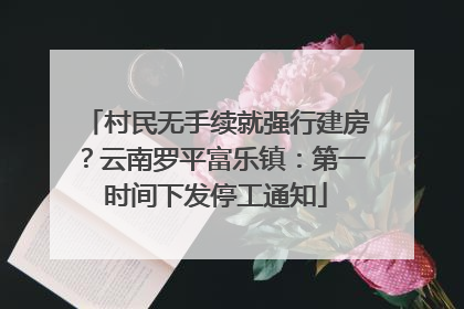 村民无手续就强行建房？云南罗平富乐镇：第一时间下发停工通知