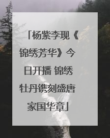 杨紫李现《锦绣芳华》今日开播 锦绣牡丹镌刻盛唐家国华章