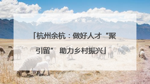 杭州余杭：做好人才“聚引留” 助力乡村振兴