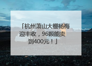杭州萧山大棚杨梅迎丰收，96颗能卖到400元！