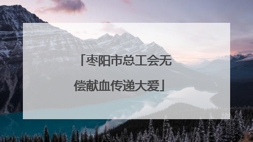 枣阳市总工会无偿献血传递大爱