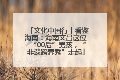 文化中国行丨看鉴海南：海南文昌这位“00后”男孩，“非遗跨界秀”走起