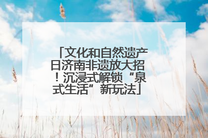 文化和自然遗产日济南非遗放大招！沉浸式解锁“泉式生活”新玩法