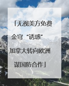 无视美方免费金穹“诱惑” 加拿大转向欧洲谋国防合作