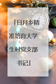 日月乡精准培育大学生村党支部书记