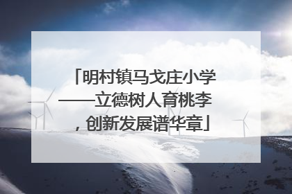 明村镇马戈庄小学——立德树人育桃李，创新发展谱华章