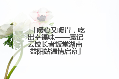 暖心又暖胃，吃出幸福味——袁记云饺长者饭堂湖南益阳站温情启幕