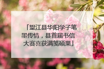 望江县华阳学子笔墨传情，县首届书信大赛喜获满笺硕果
