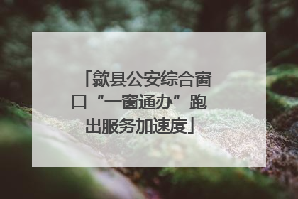 歙县公安综合窗口“一窗通办”跑出服务加速度