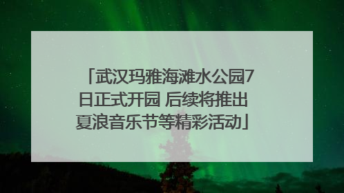 武汉玛雅海滩水公园7日正式开园 后续将推出夏浪音乐节等精彩活动