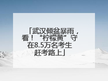 武汉倾盆暴雨，看！“柠檬黄”守在8.5万名考生赶考路上