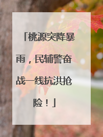 桃源突降暴雨，民辅警奋战一线抗洪抢险！