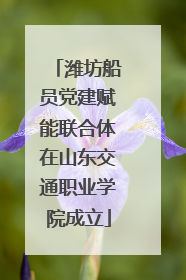 潍坊船员党建赋能联合体在山东交通职业学院成立